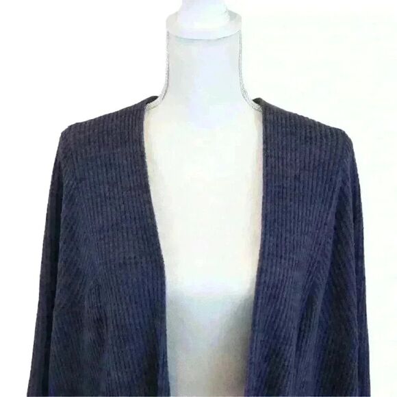 Michael Stars Dark Blue Waffle Knit Dolman Sleeve Open Front Cardigan Size Small - Picture 8 of 9